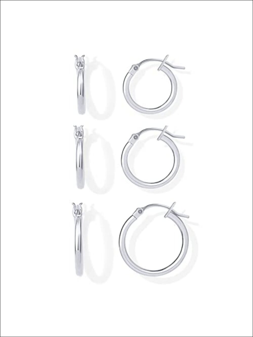 18K Gold Plated Small Hoop Earrings 3 Pair Set Hypoallergenic Huggie Hoops